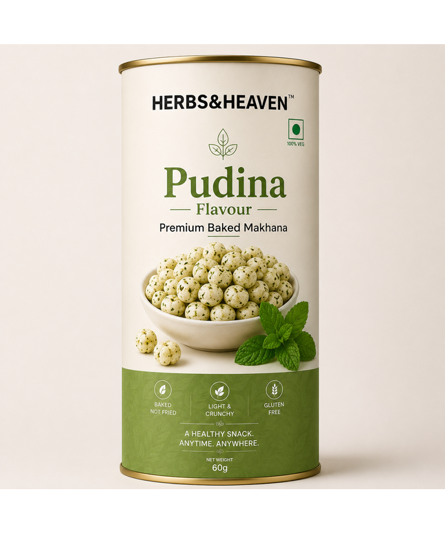 HERBS&amp;HEAVEN™ Pudina Flavour Premium Baked Makhana.