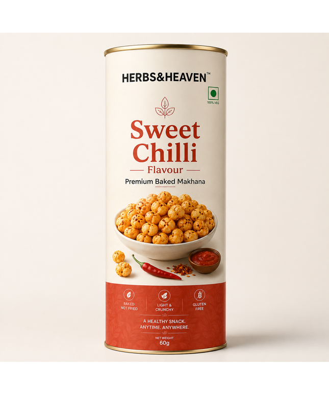 HERBS&amp;HEAVEN™ Sweet Chilli Flavour Premium Baked Makhana.